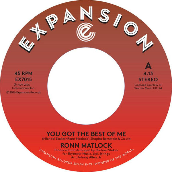 Ronn Matlock - You Got The Best Of Me b/w I Can't Forget About You
