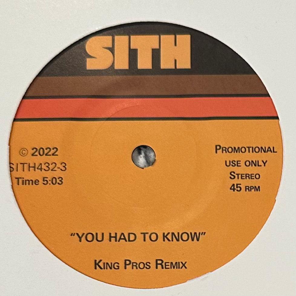 Soul In The Horn: King Pros - You Had To Know b/w Rockwilder - Love In Need