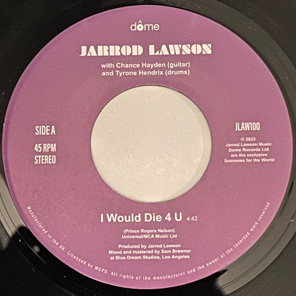 Jarrod Lawson - I Would Die 4 You b/w Footsteps In the Dark