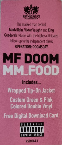 MF DOOM - MM...FOOD (2LP) (Pink & Green VInyl)